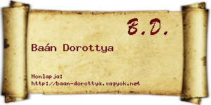 Baán Dorottya névjegykártya