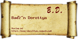 Baán Dorottya névjegykártya